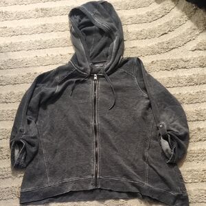 Cozy Gray Hooded Zip-Up Jacket